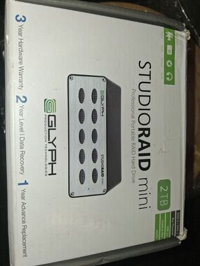 GLYPH StudioRAID mini 2TB Portable RAID Hard Drive - Silver/Black